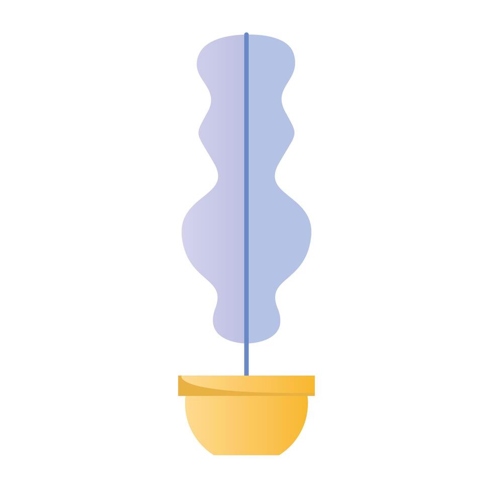 purple house plant in ceramic pot icon vector