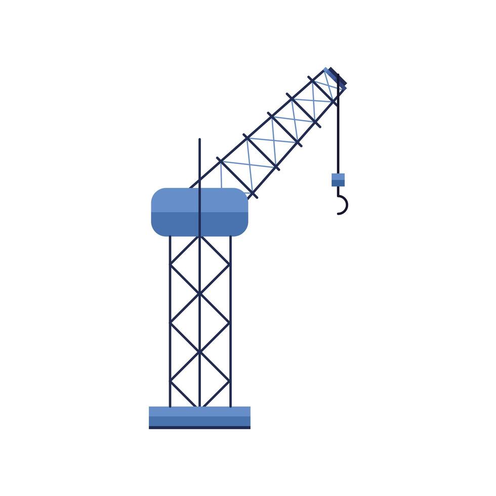 Icono aislado de la torre de construcción de grúas vector