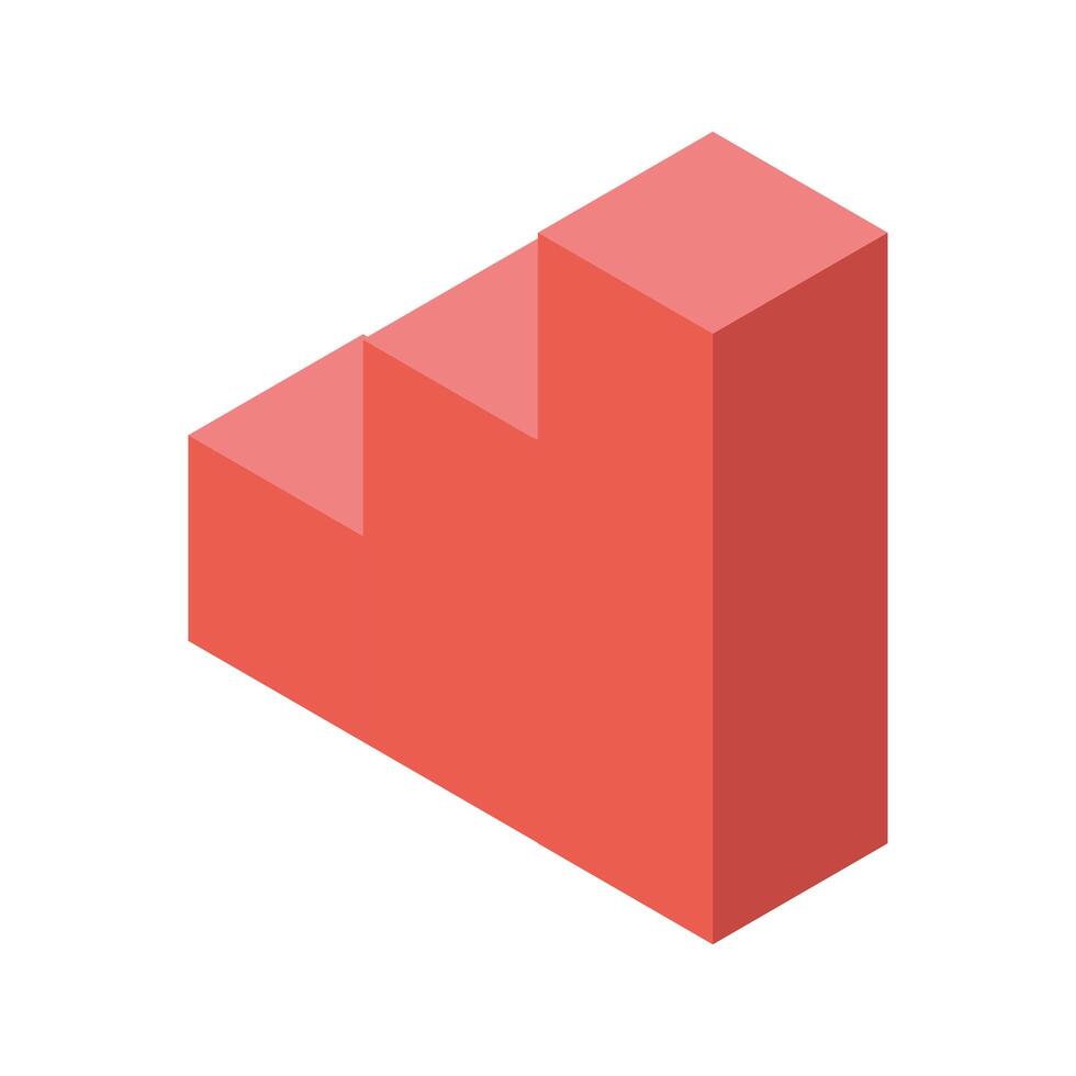 stair up isometric style icon vector