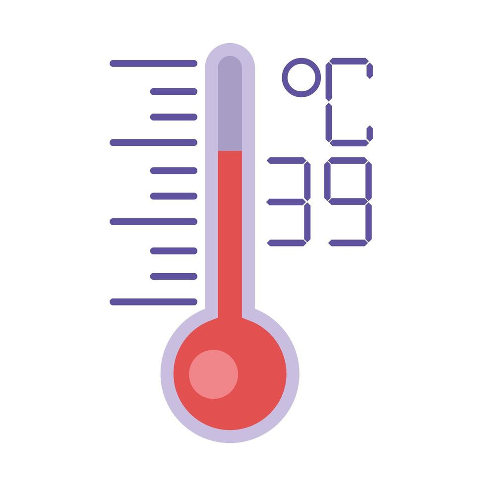 termómetro medida de temperatura estilo plano vector