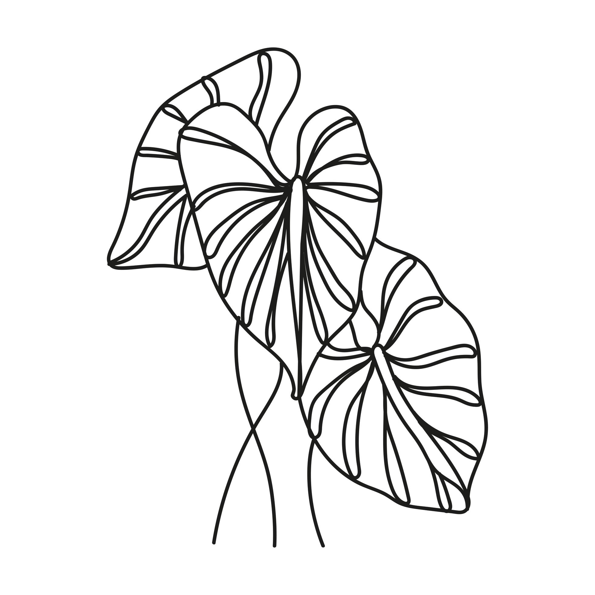 Download leafs plant one line style icon 2736336 Vector Art at Vecteezy