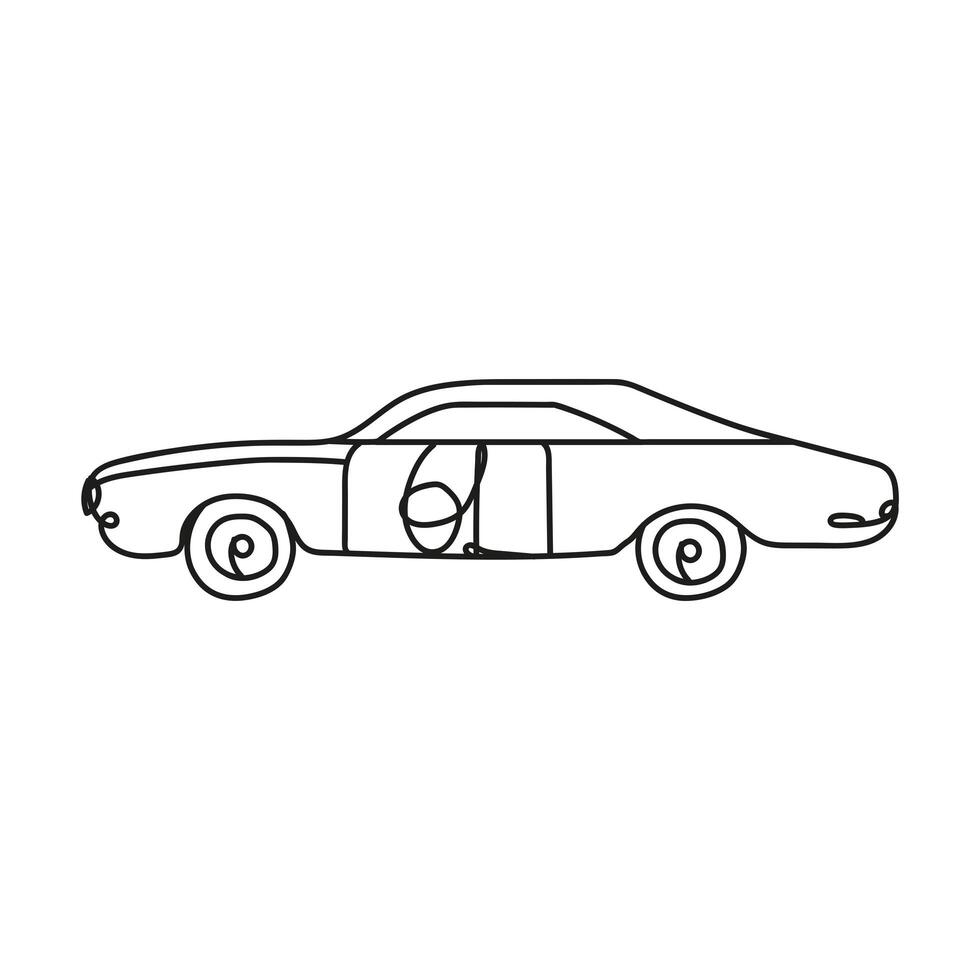 car vehicle one line style icon vector