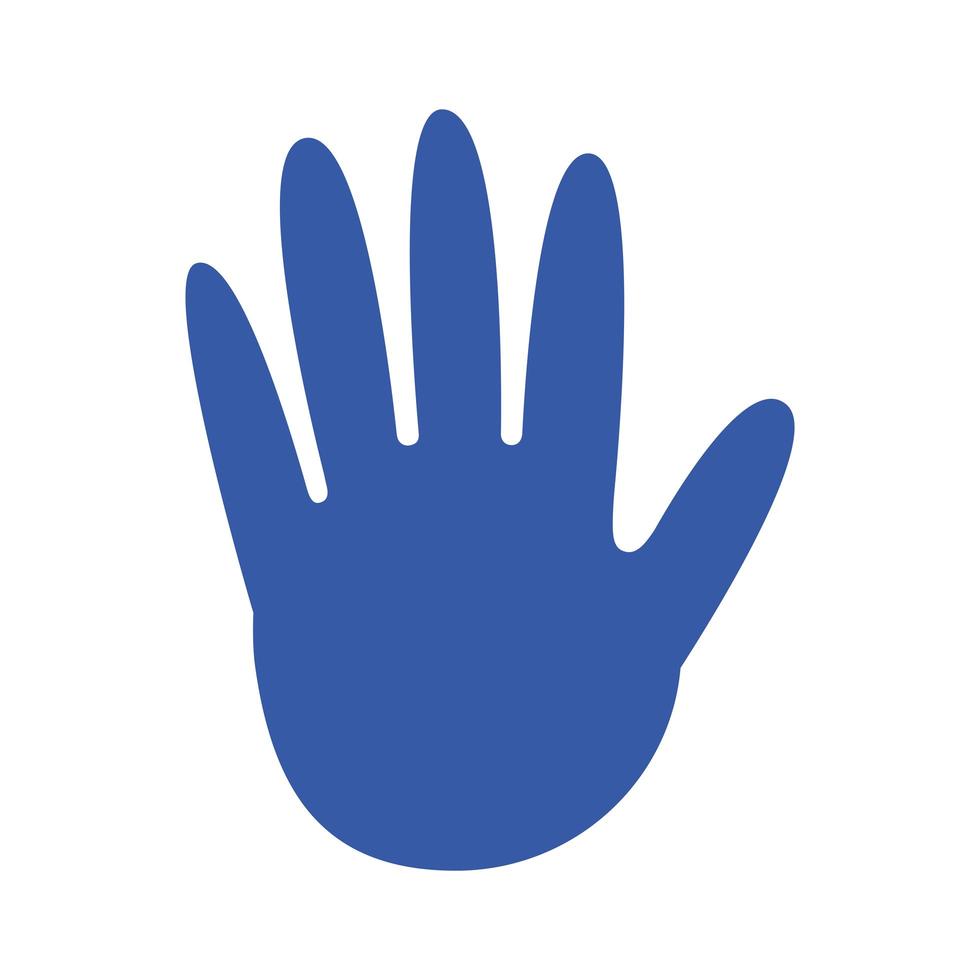 pintura de impresión a mano color azul vector