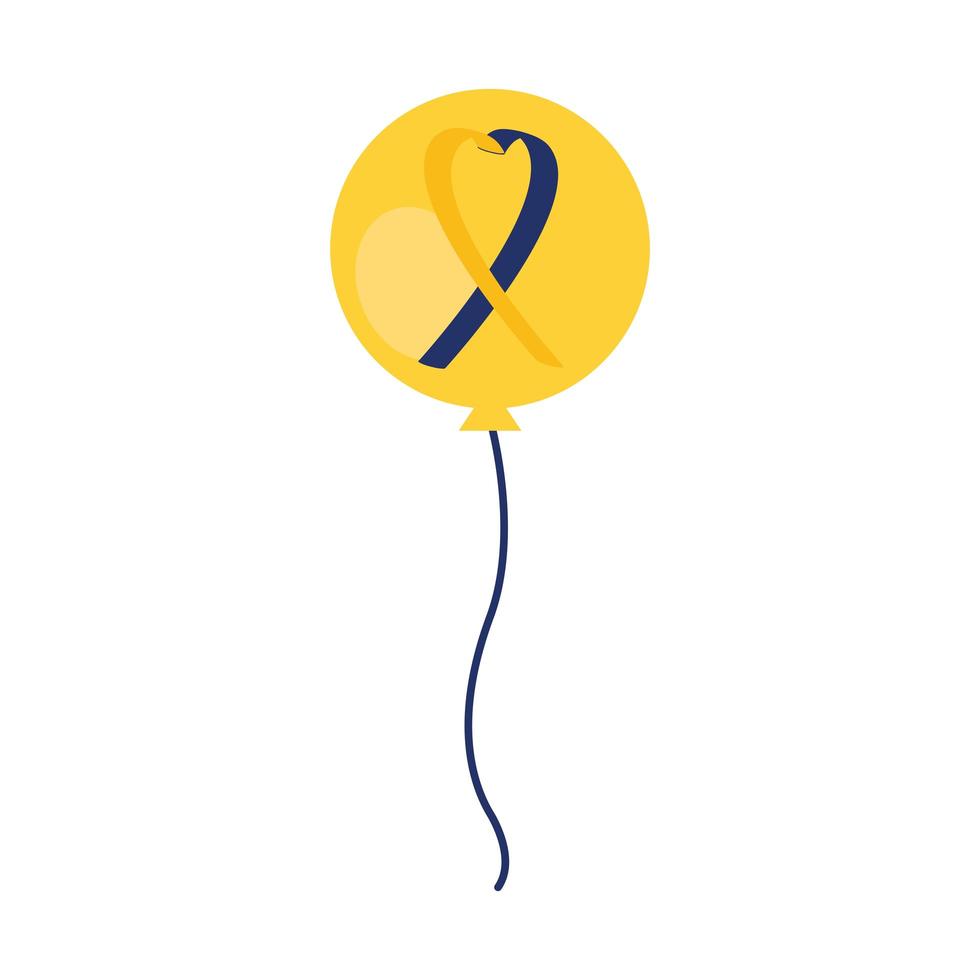 syndrome down ribbon campaign in balloon helium vector