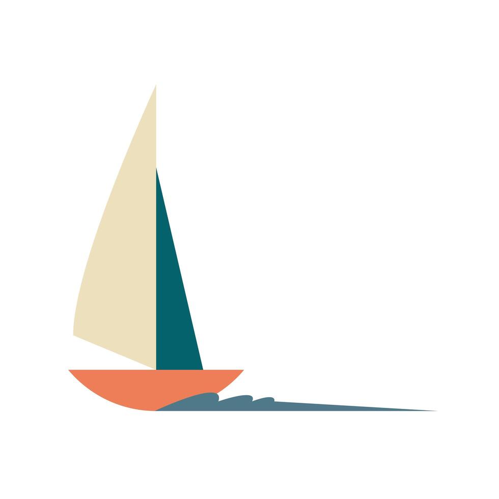 sailboat ship surfing isolated icon vector