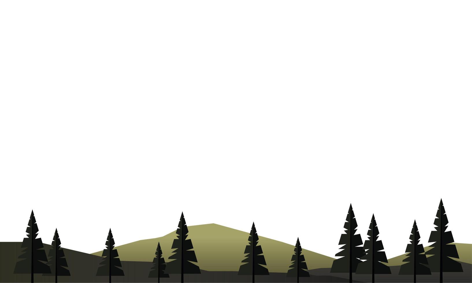 hermosa escena de paisaje con campo de bosque de coníferas vector