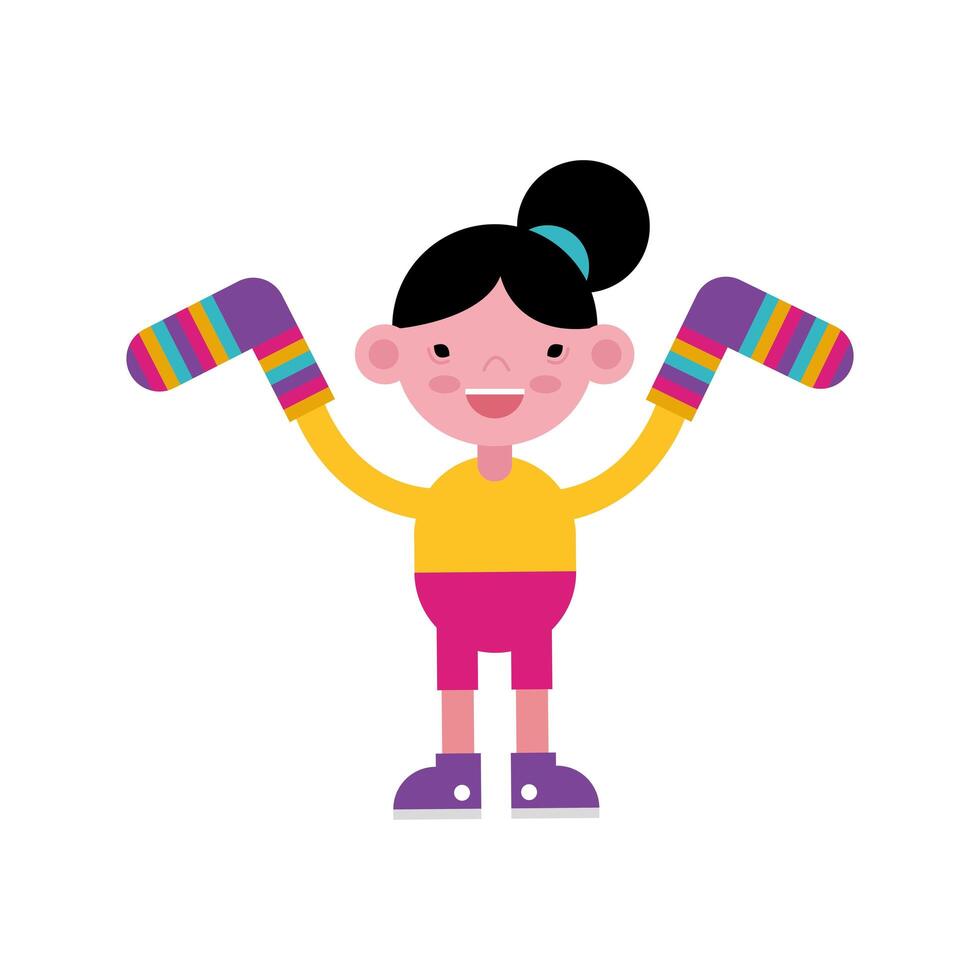 girl with socks pair colors stripes down symbol vector