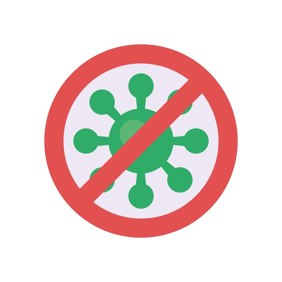 stop covid19 virus particle flat style vector