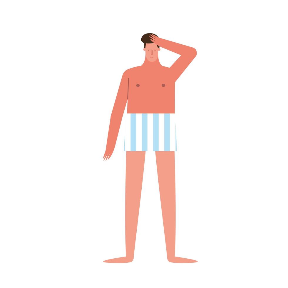 young man with imnsomia character vector