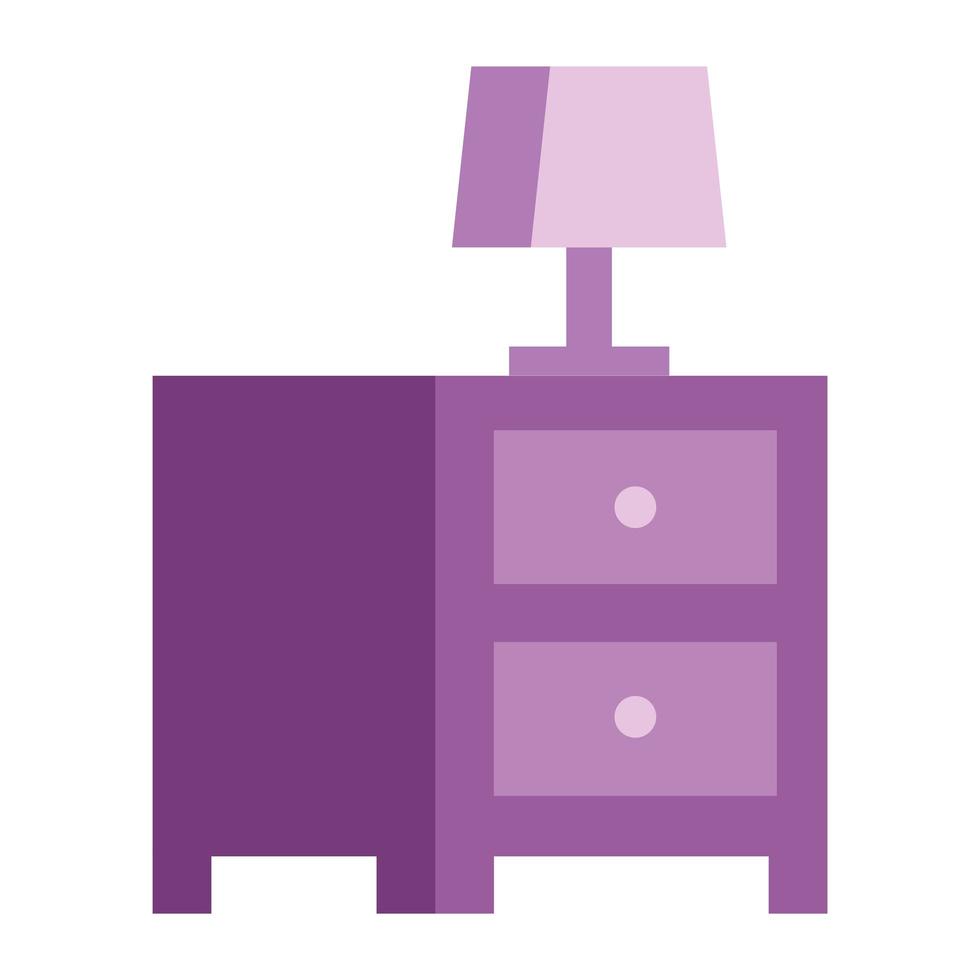 drawer with lamp bedroom forniture vector