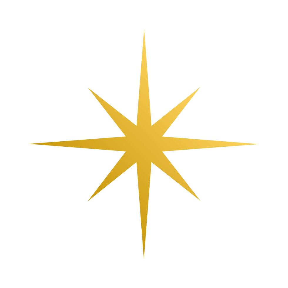 Forma de decoración de estrella dorada icono aislado vector