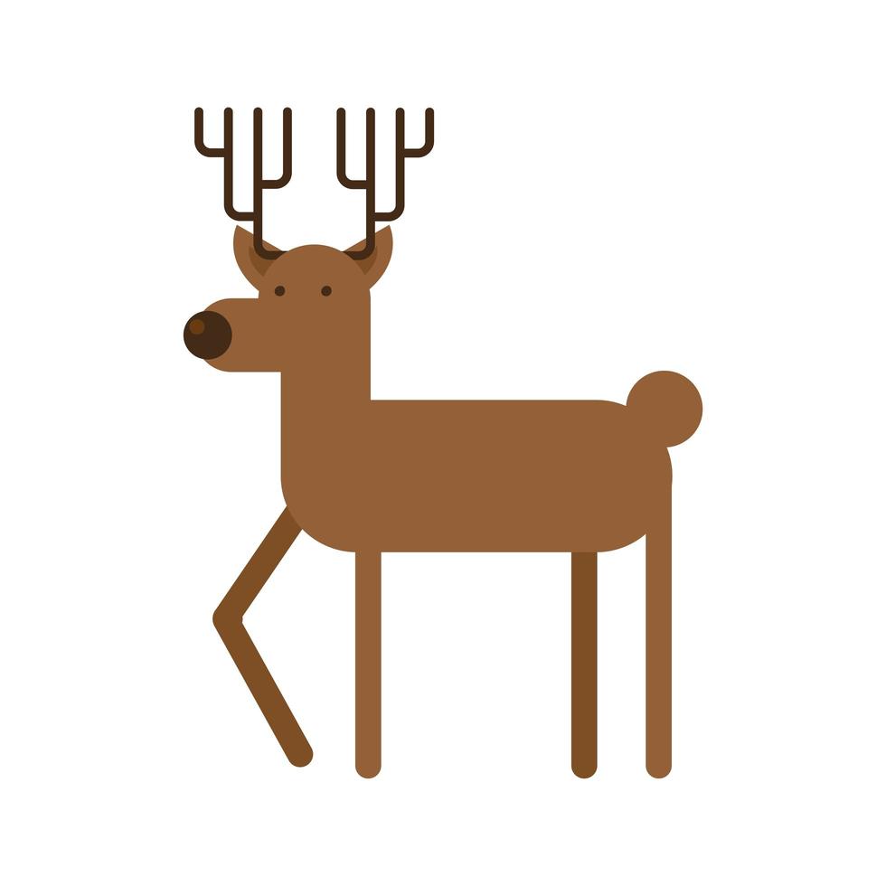 happy merry christmas reindeer icon vector