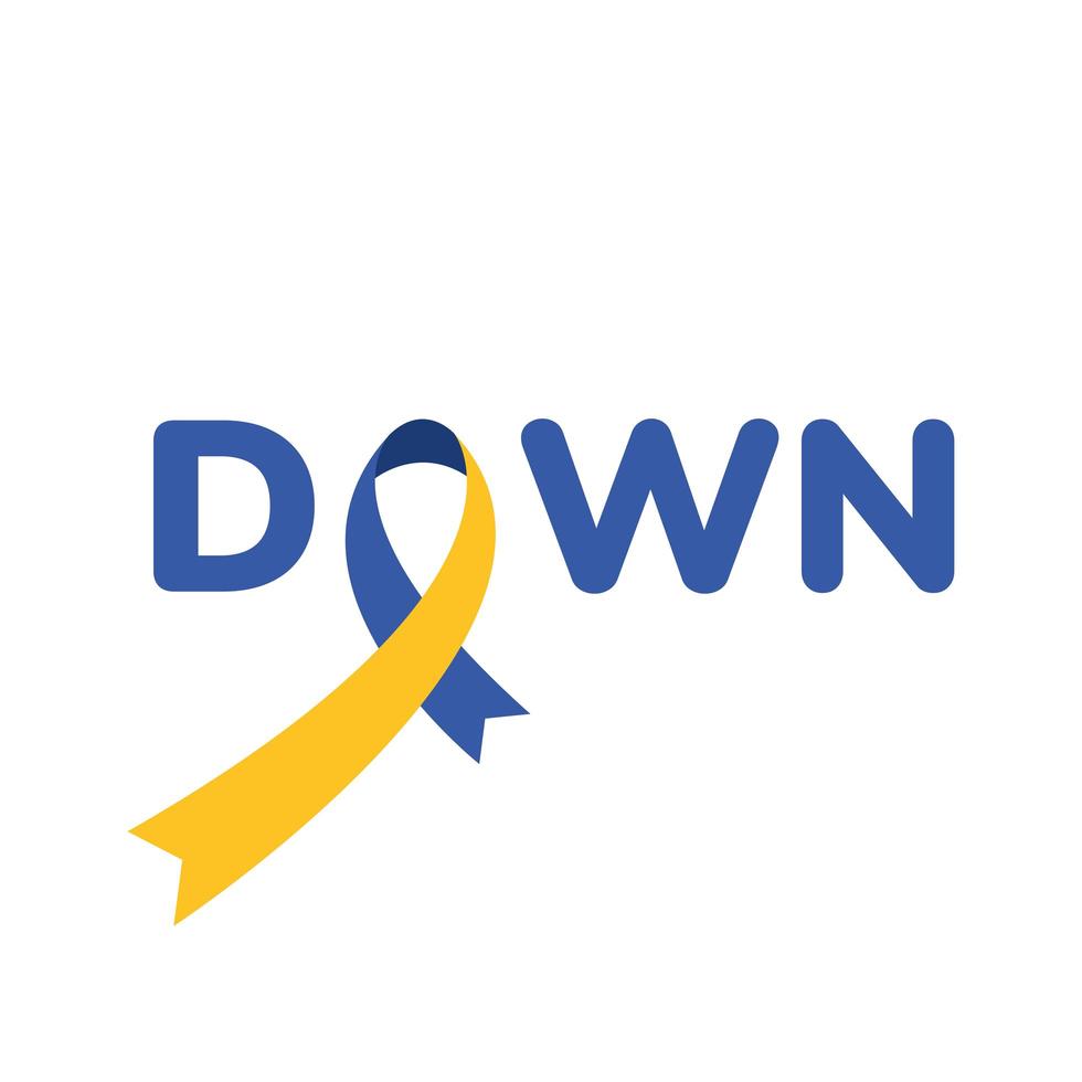 syndrome down ribbon campaign with word vector