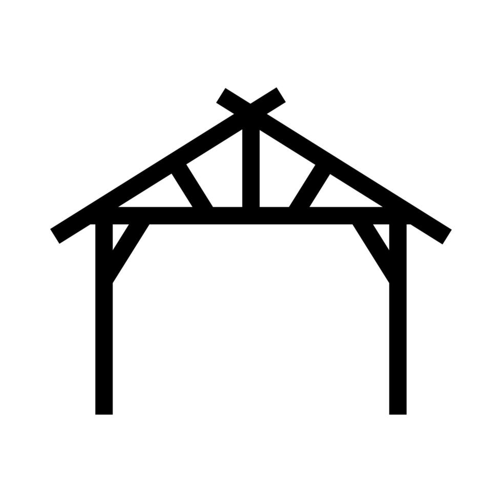 wooden stable manger isolated icon vector