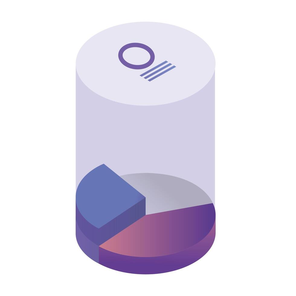 statistics pie infographic isometric icon vector