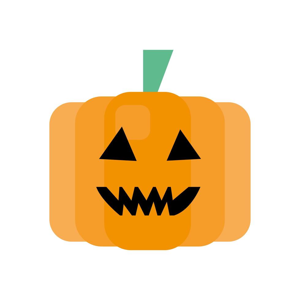 calabaza, fruta, cara, aislado, icono vector