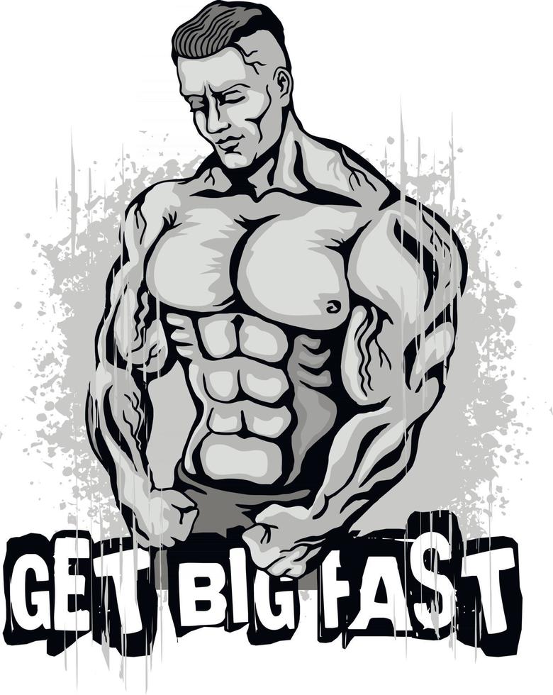 motivational t shirt design with bodybuilder vector