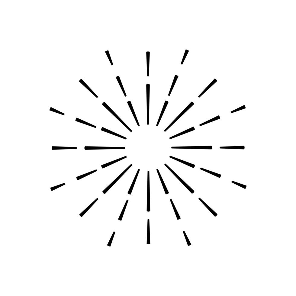 sunburst rays decoration isolated icon vector