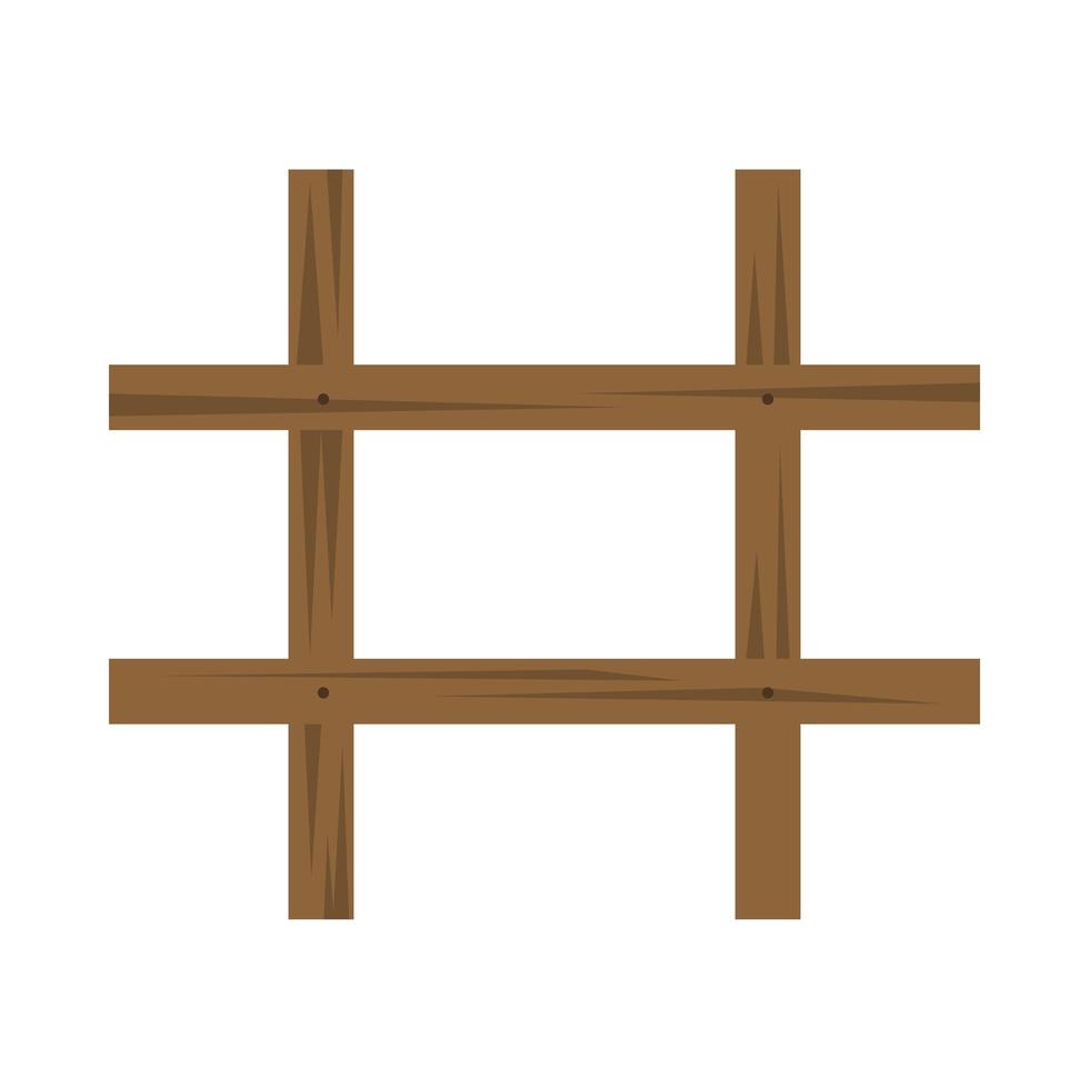 wooden fence rustic isolated icon vector