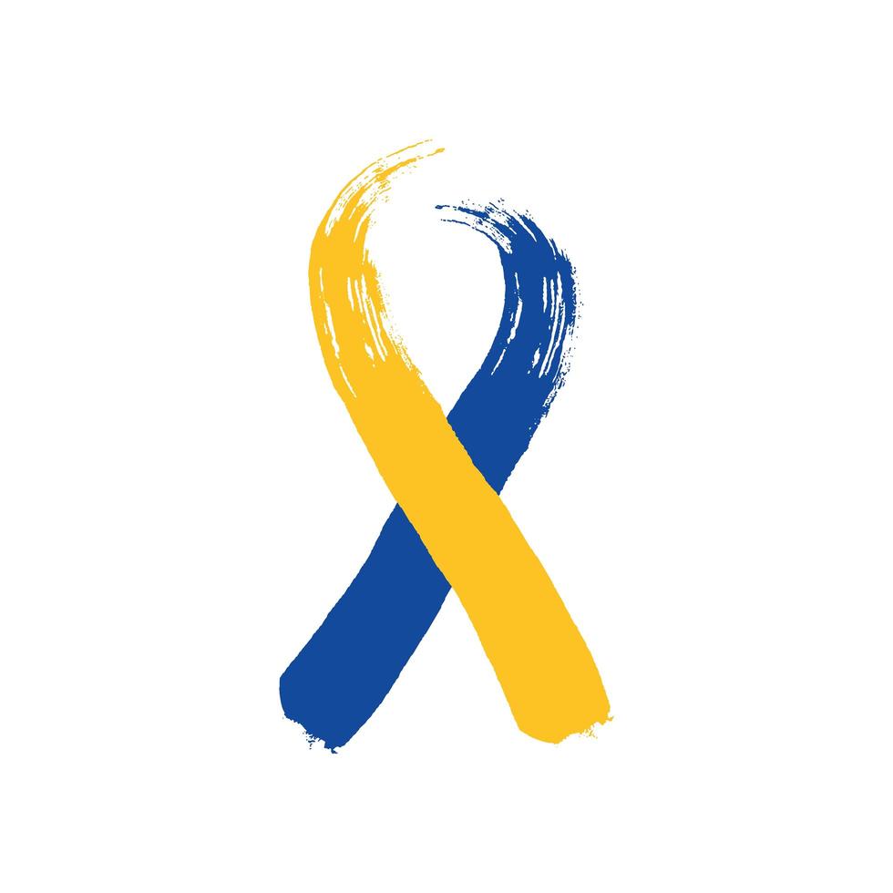 syndrome down ribbon campaign painted vector