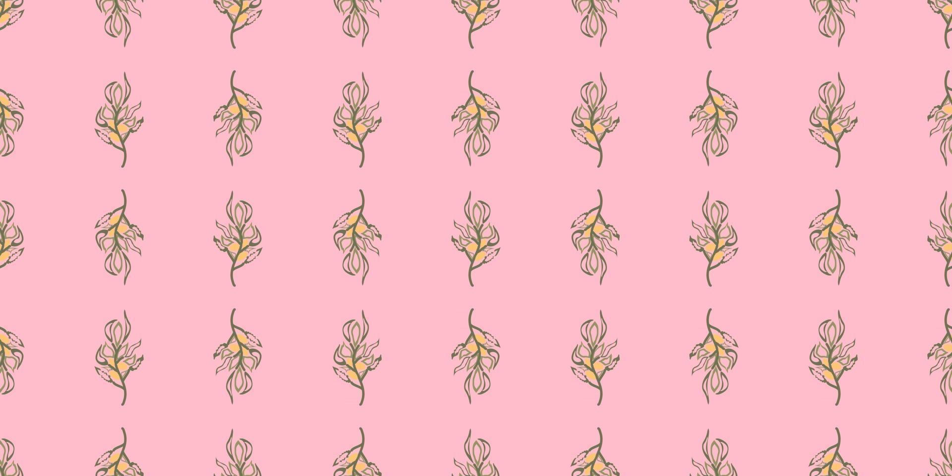 Cute floral, plant vector seamless pattern. Elegant template for fashion prints, fabric, textile, wallpaper, wall art, invitation, packaging. Ready to use