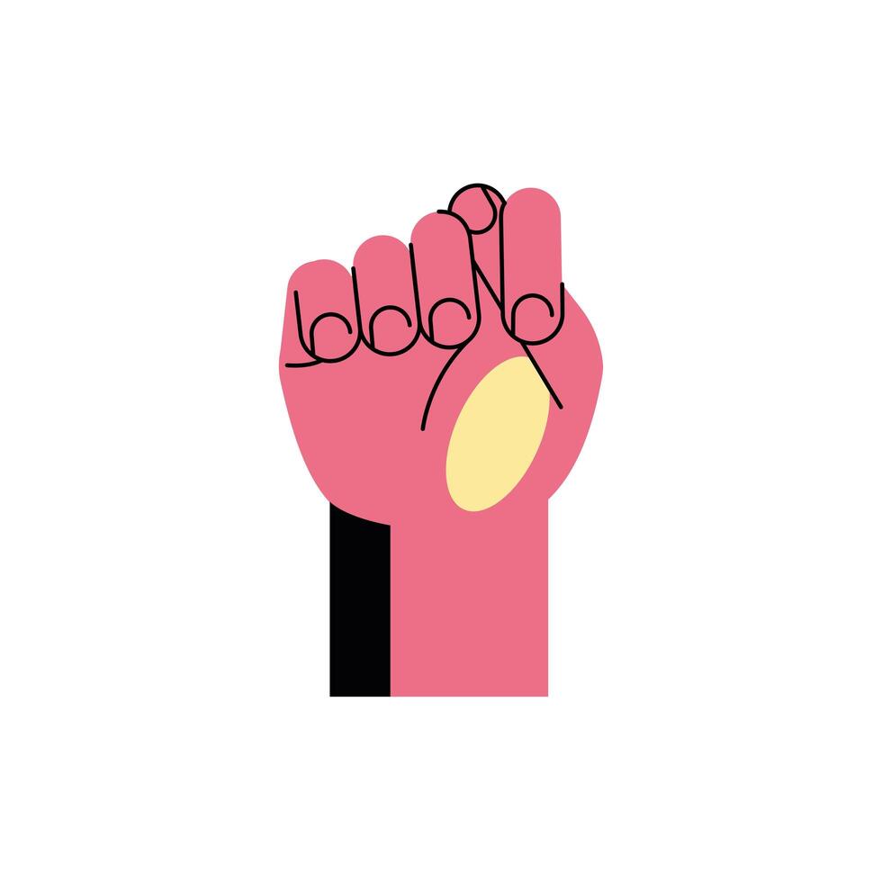 hand sign language t line and fill style icon vector design