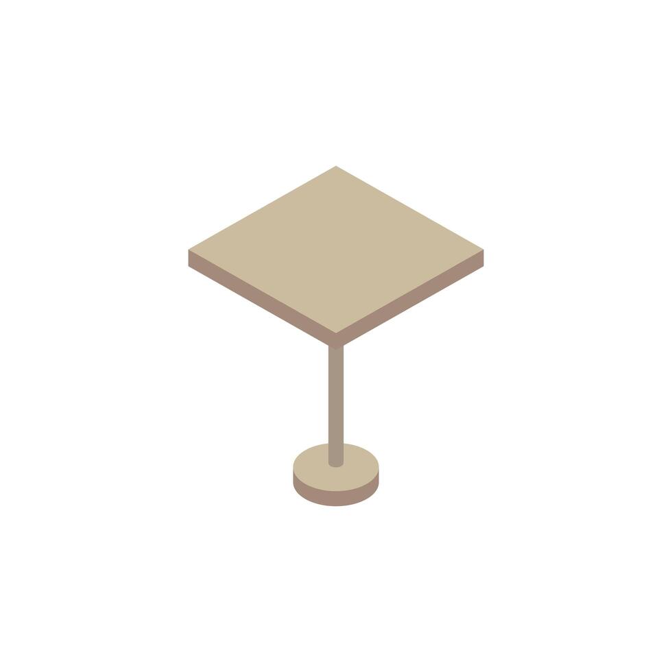 wooden table park Isometric style icon vector