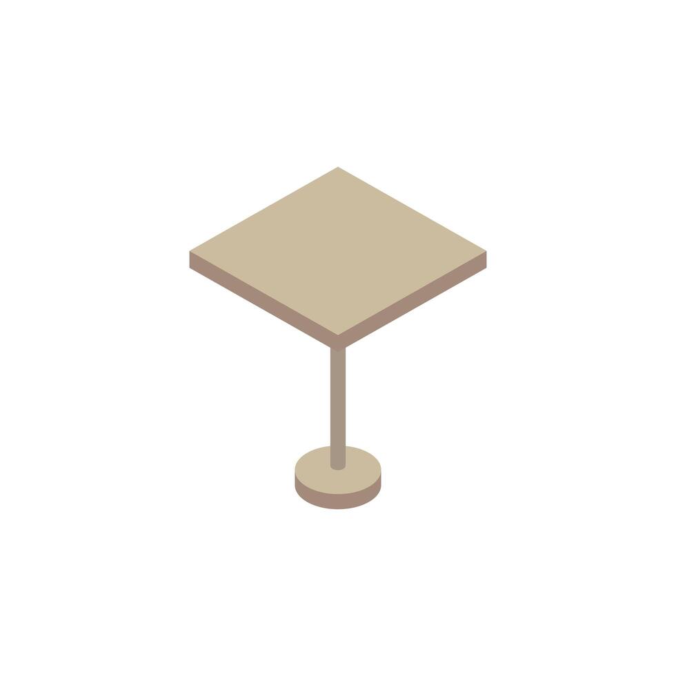 wooden table park Isometric style icon vector