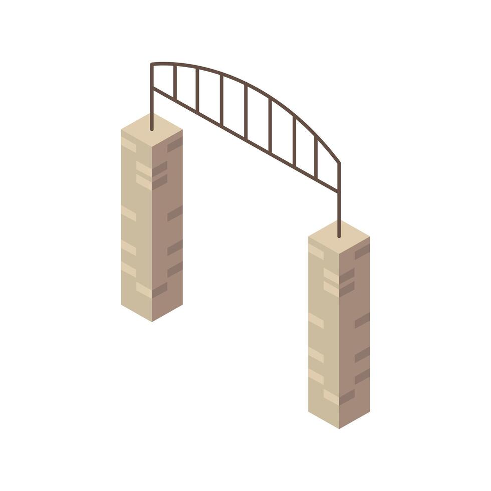 arch entrance park Isometric style icon vector