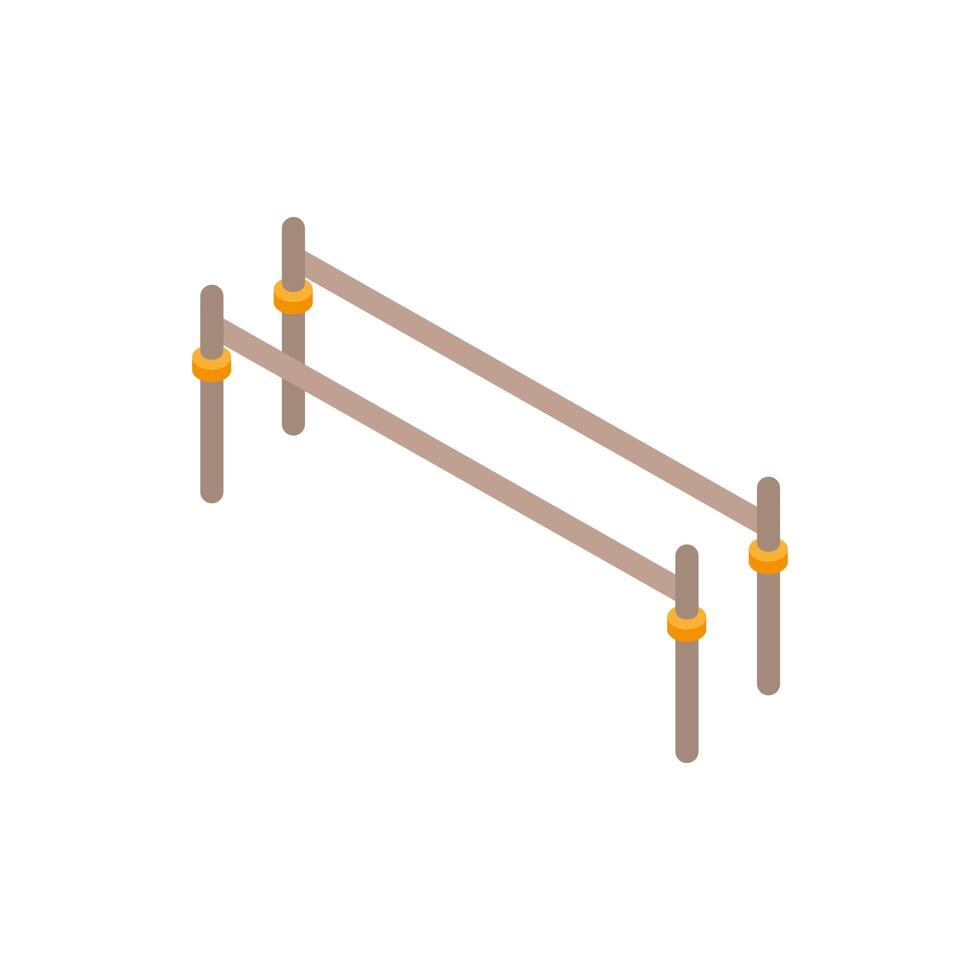 exercise wooden bars park Isometric style icon vector