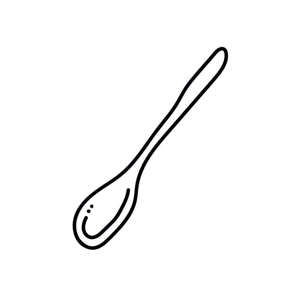 diseño de vector de icono de estilo de línea de cuchara
