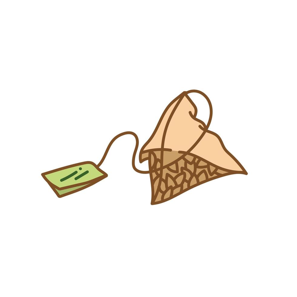 tea infusion bag line and fill style icon vector design