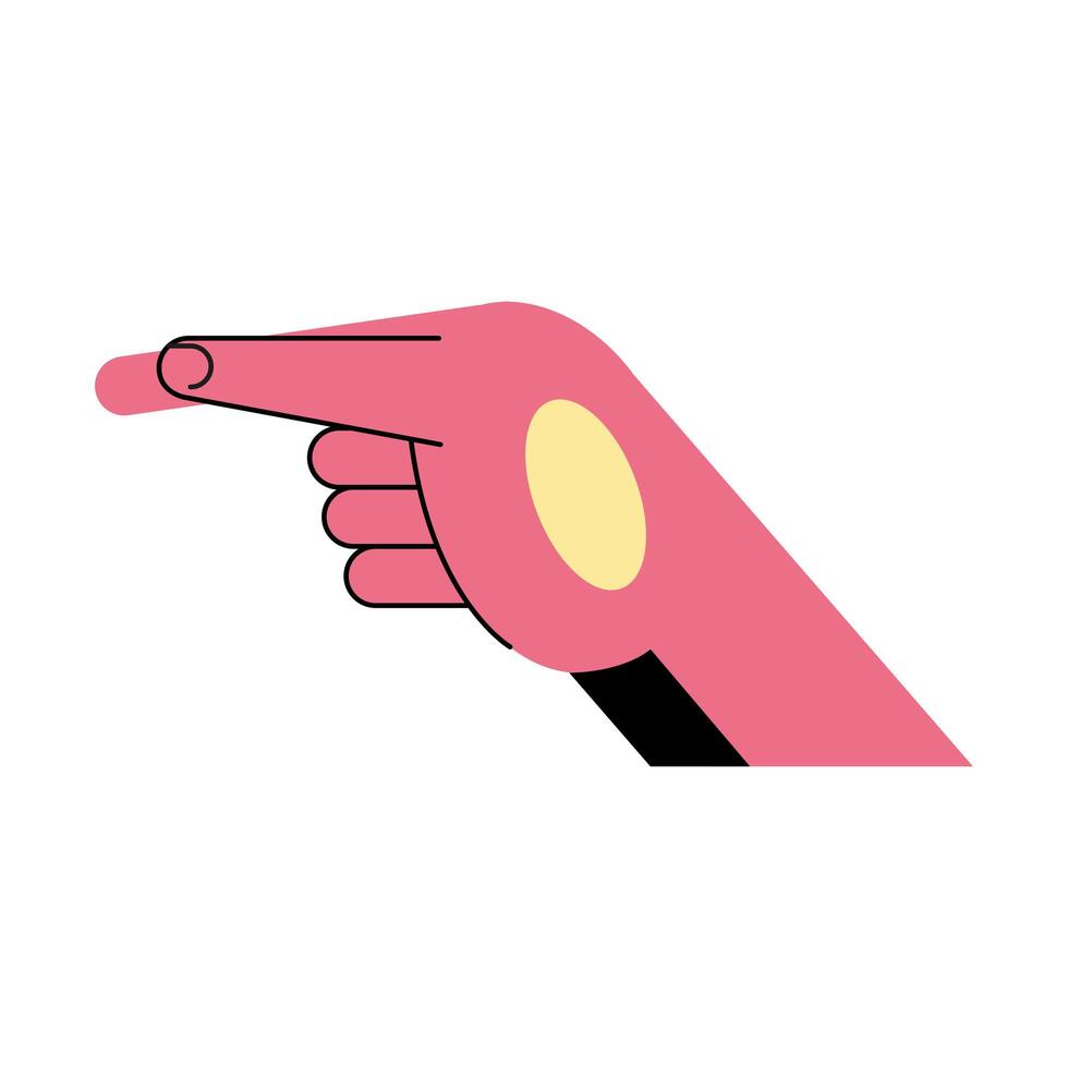 hand sign language g line and fill style icon vector design