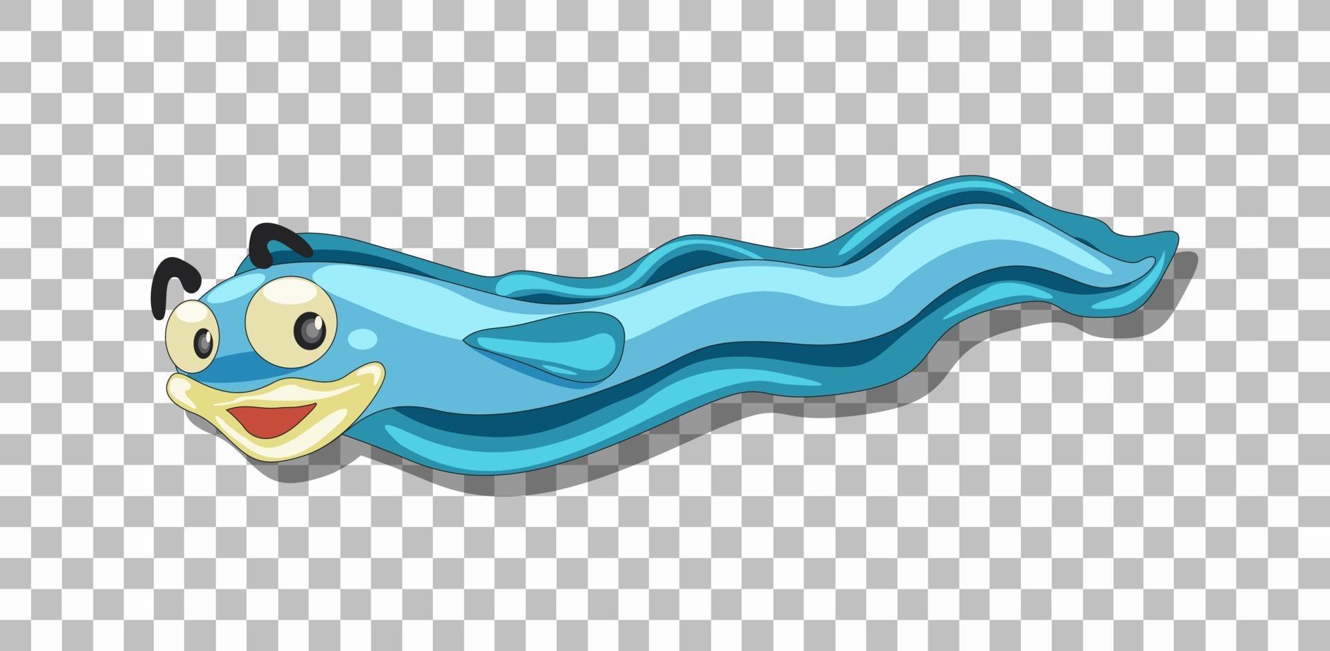 Cute eel carton character isolated vector