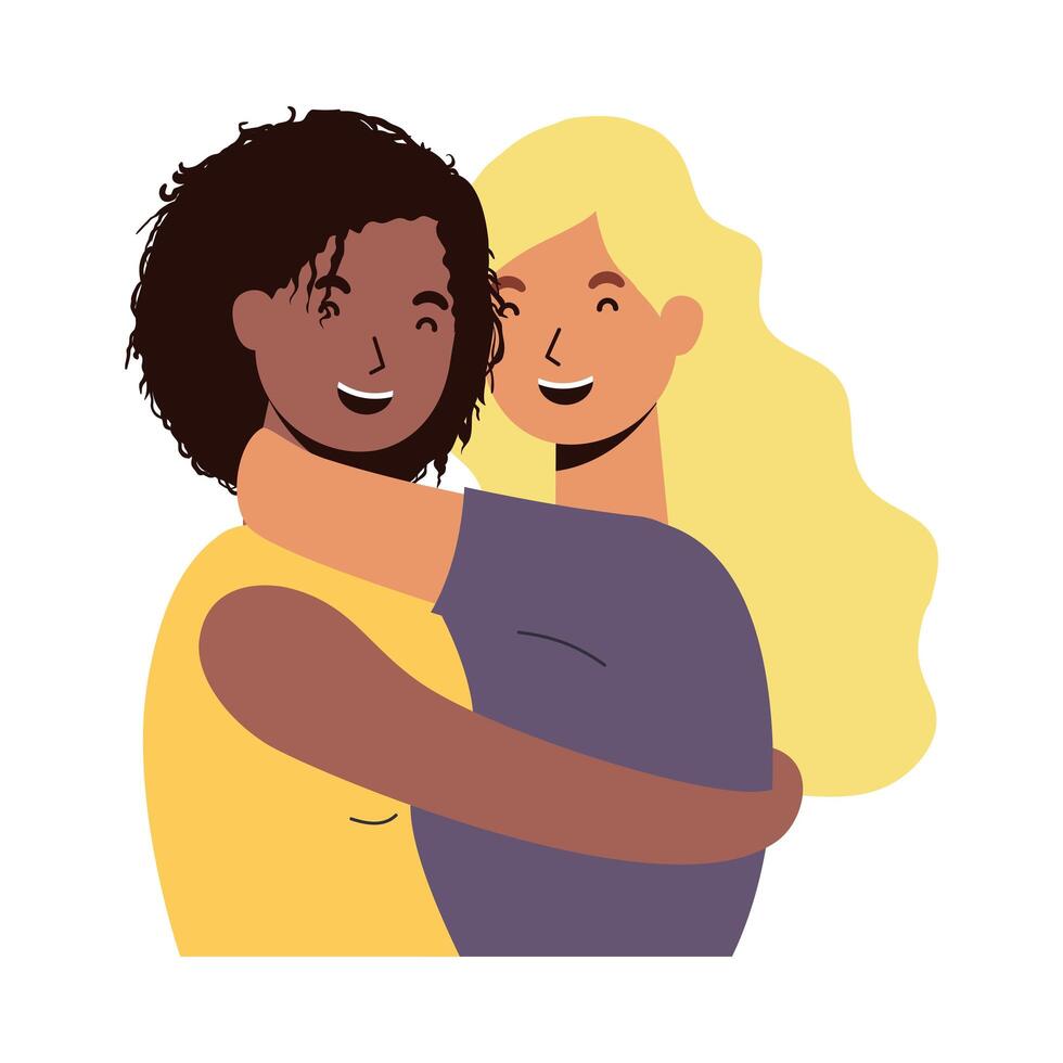 Isolated women avatars cartoons vector design