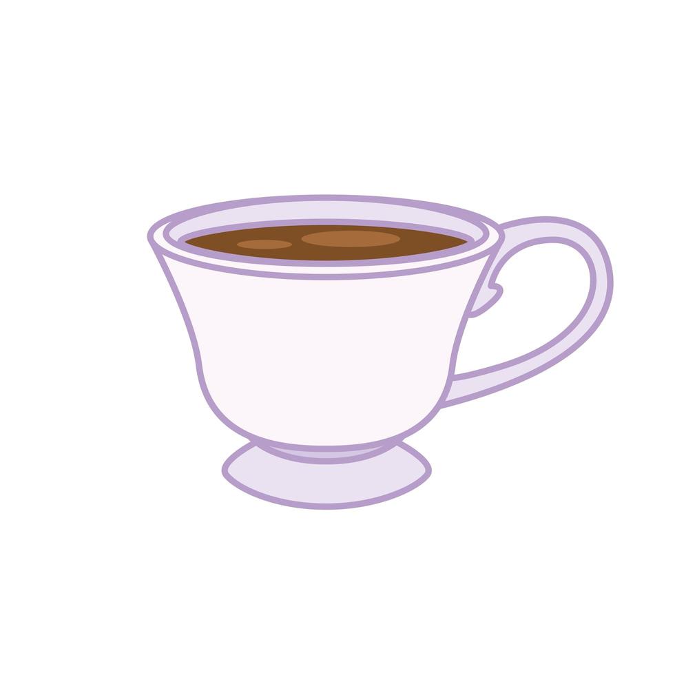 tea cup line and fill style icon vector design