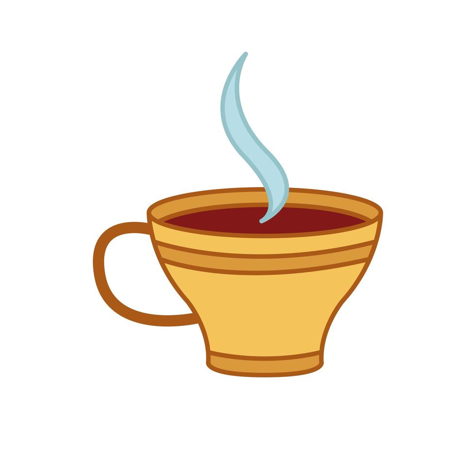 tea cup with smoke line and fill style icon vector design