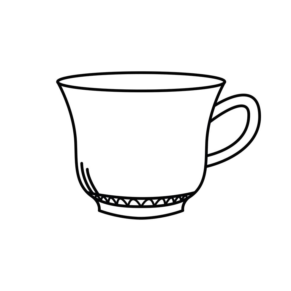 tea cup line style icon vector design