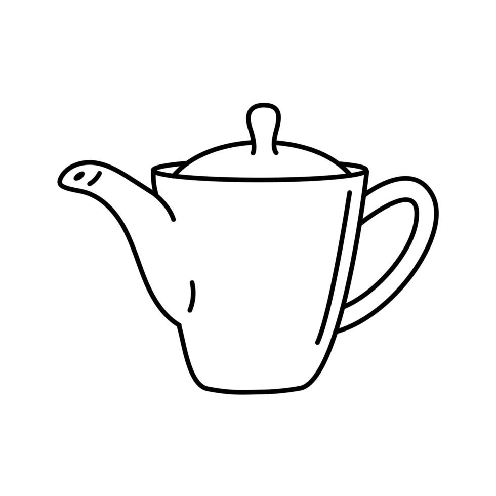 tea kettle line style icon vector design