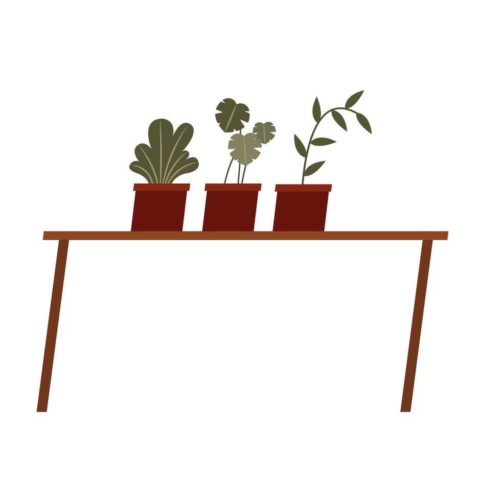 home plants on table vector design