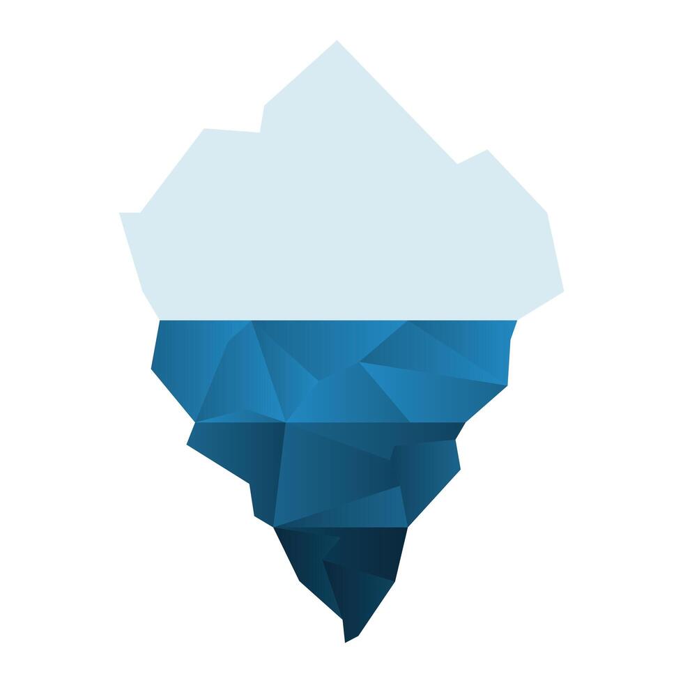 diseño de vector blanco y azul de iceberg aislado