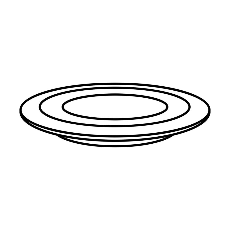 plate line style icon vector design