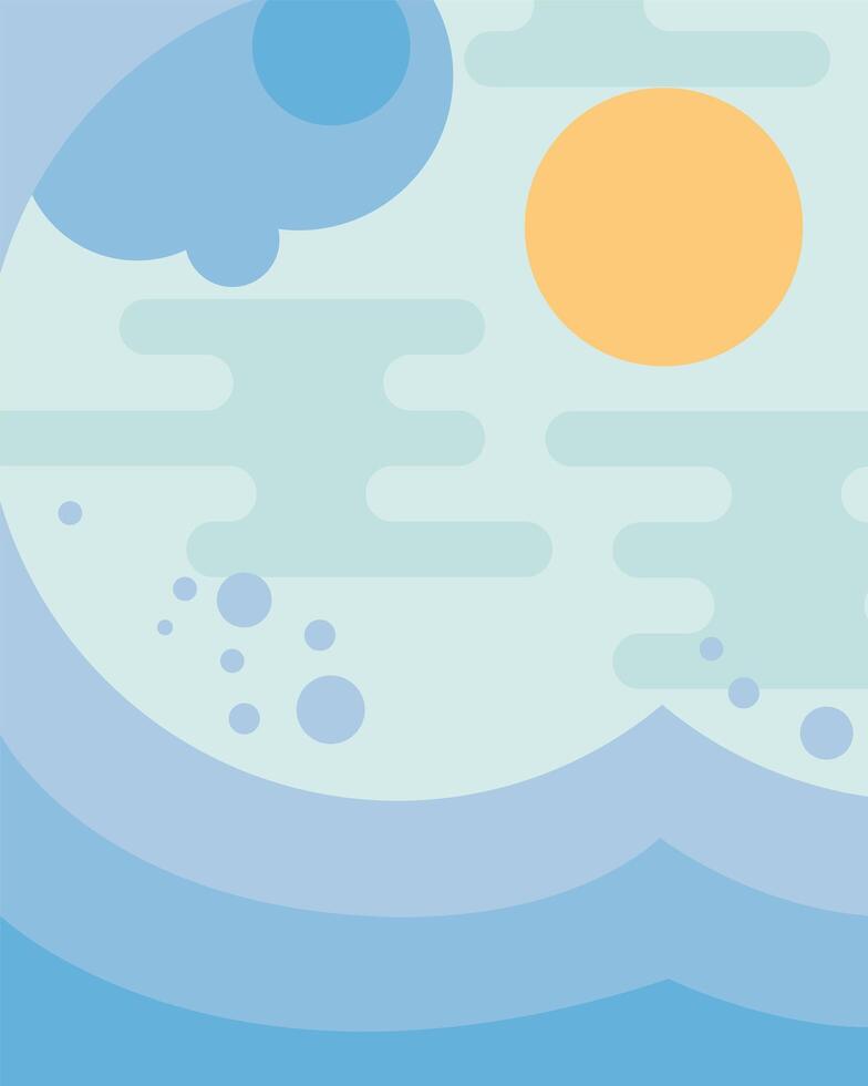sea wave scene isolated icon vector