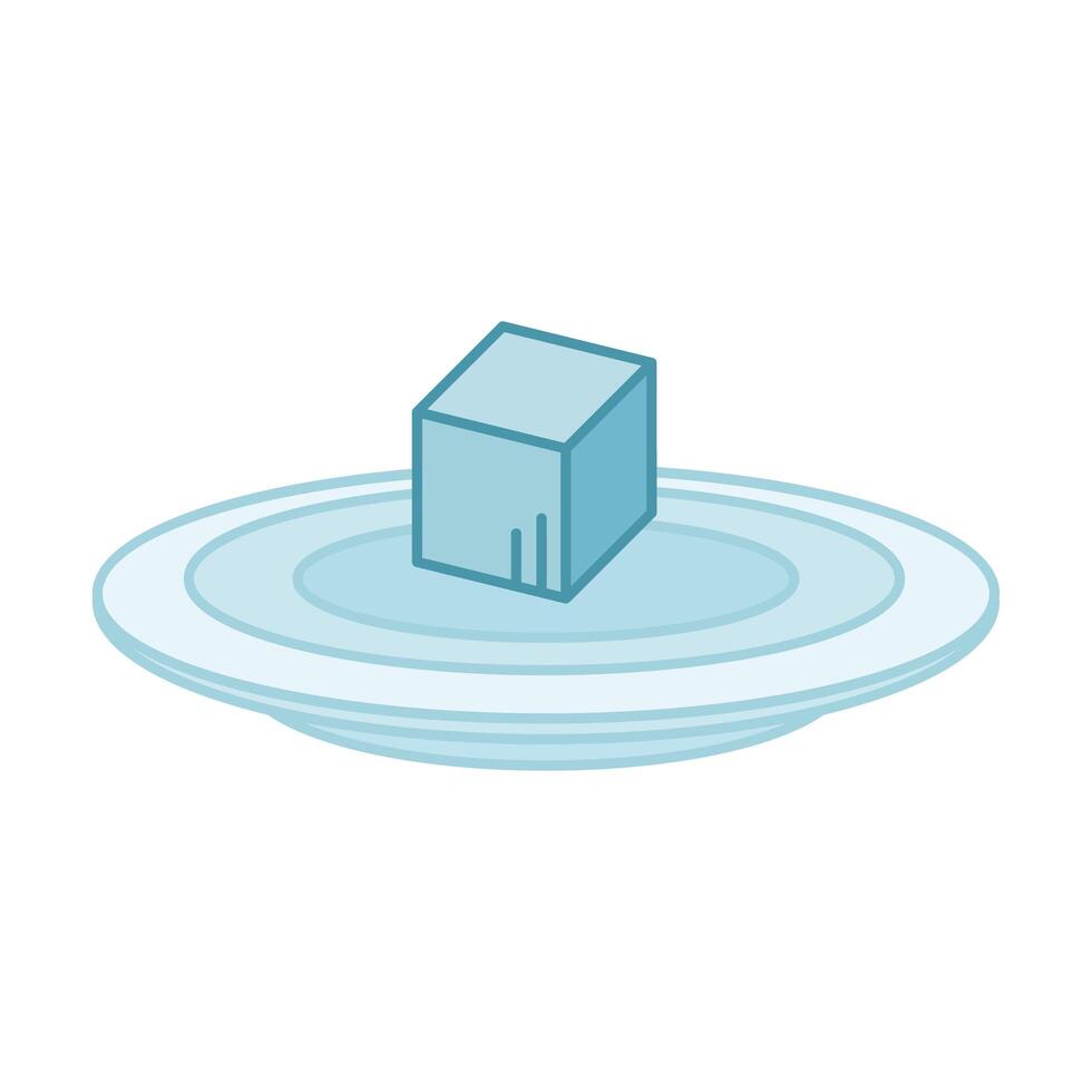 sugar cube on plate line and fill style icon vector design