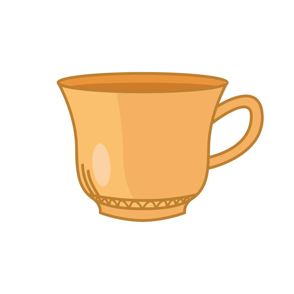 Línea de taza de té y diseño de vector de icono de estilo de relleno