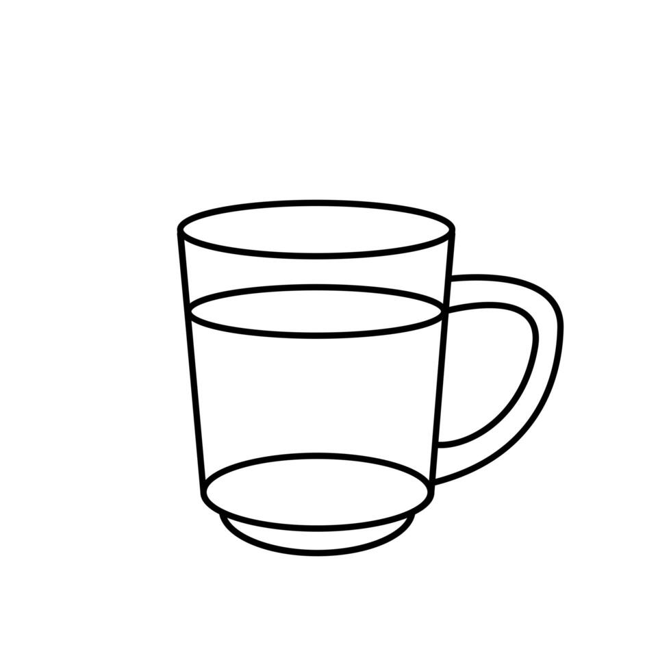 diseño de vector de icono de estilo de línea de vaso de té