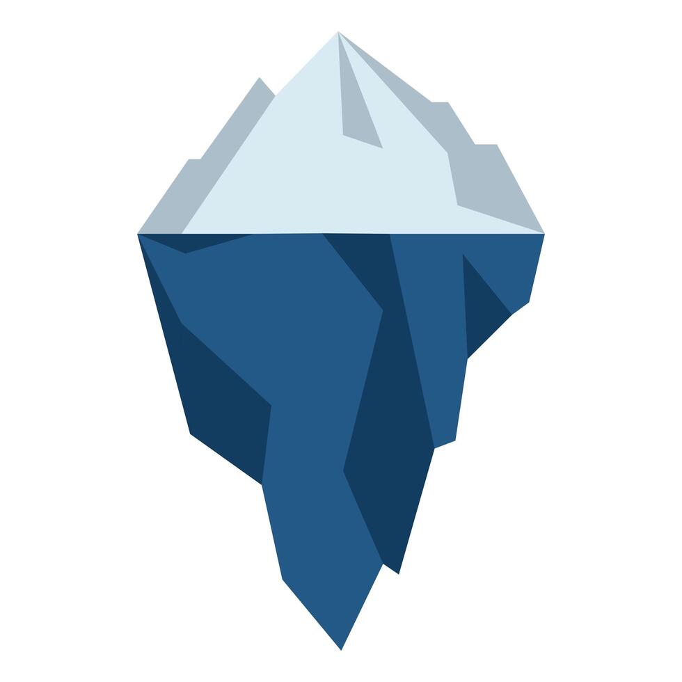 diseño de vector blanco y azul de iceberg aislado