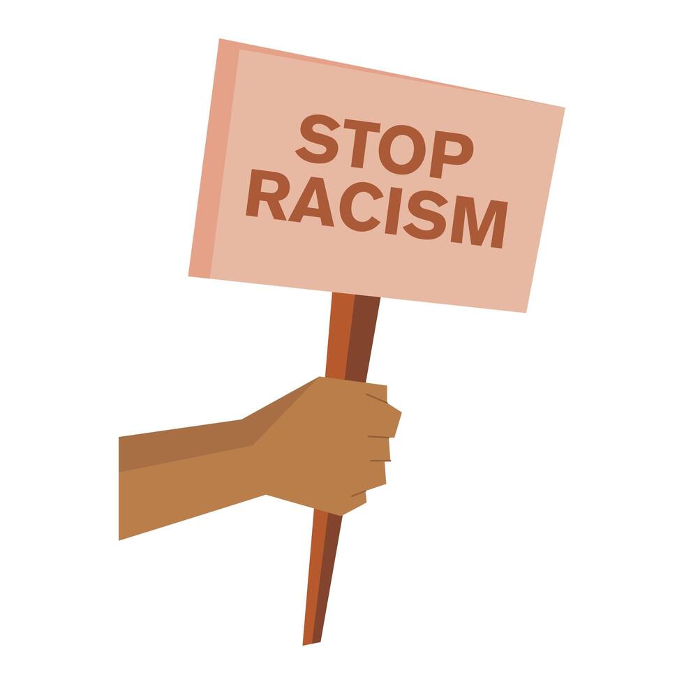 detener el racismo banner vector diseño