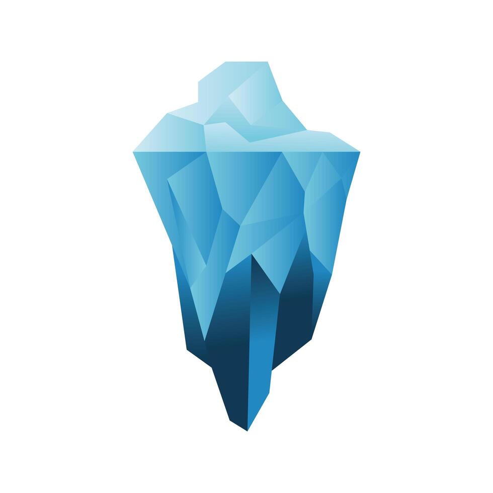 diseño de vector blanco y azul de iceberg aislado