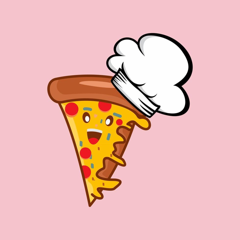 pizza cartoon vector illustration. fast food concept isolated vector